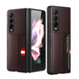 For Samsung Galaxy Z Fold4 5G GKK Litchi Texture Card Slot Phone Case(Brown) - Galaxy Z Fold4 5G Cases by GKK | Online Shopping South Africa | PMC TechLife | Buy Now Pay Later Mobicred