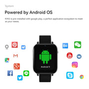 ROGBID KING 1.75 inch Screen 4G LTE Smart Watch Android 9.1OS 4GB+128GB(Black)
