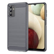 For Samsung Galaxy A04s Brushed Texture Carbon Fiber TPU Case(Grey)