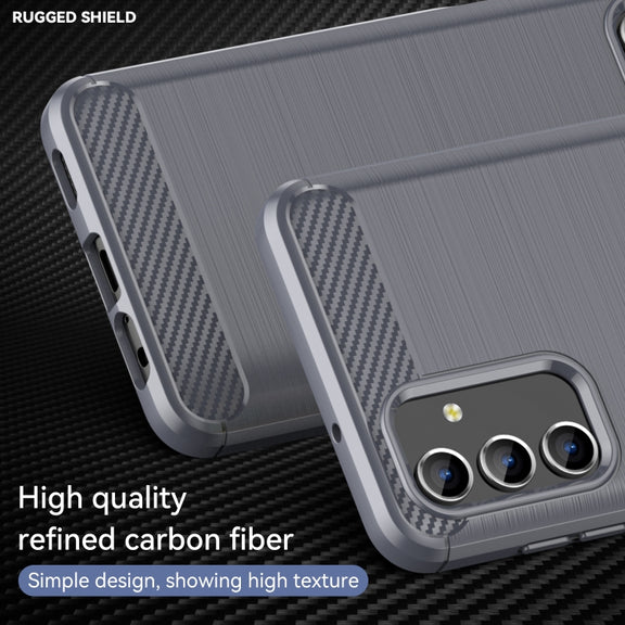 For Samsung Galaxy A04s Brushed Texture Carbon Fiber TPU Case(Grey)