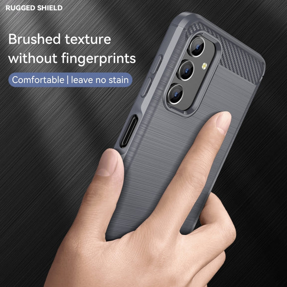 For Samsung Galaxy A04s Brushed Texture Carbon Fiber TPU Case(Grey)