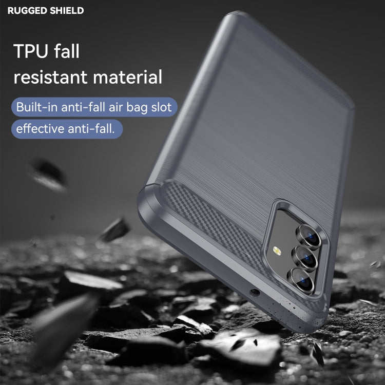 For Samsung Galaxy A04s Brushed Texture Carbon Fiber TPU Case(Grey)