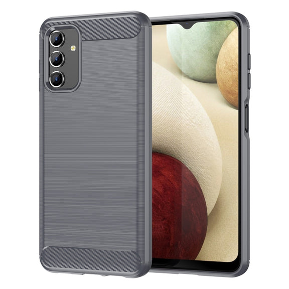 For Samsung Galaxy A04s Brushed Texture Carbon Fiber TPU Case(Grey)