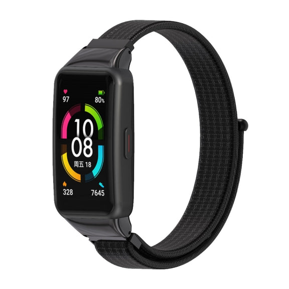 For Huawei Band 6 / Honor Band 6 / 7 Mijobs Breathable Nylon Watch Band(Black) - Watch Bands by MIJOBS