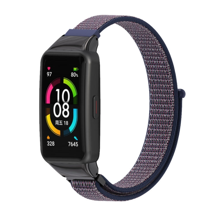 For Huawei Band 6 / Honor Band 6 / 7  Mijobs Breathable Nylon Watch Band(Midnight Blue Black) - Watch Bands by MIJOBS