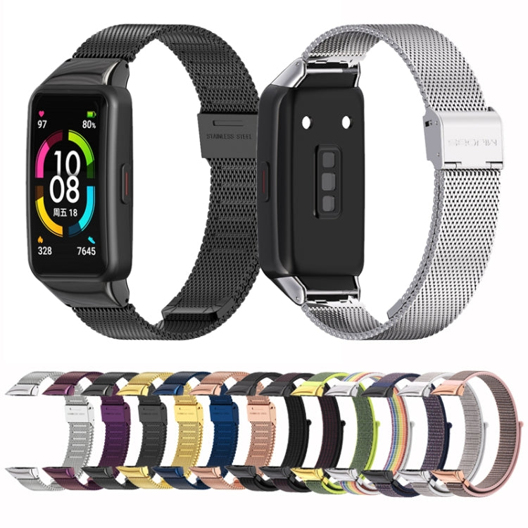 For Huawei Band 6 / Honor Band 6 / 7  Mijobs Breathable Nylon Watch Band(Midnight Blue Black) - Watch Bands by MIJOBS