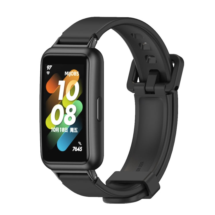 For Huawei Band 7 / 7 NFC MIJOBS Breathable Silicone Watch Band(Black) - Watch Bands by MIJOBS
