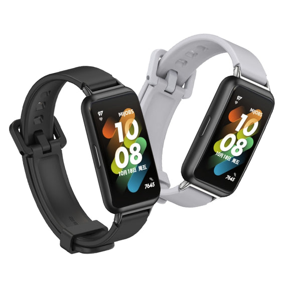 For Huawei Band 7 / 7 NFC MIJOBS Breathable Silicone Watch Band(Grey Silver) - Watch Bands by MIJOBS