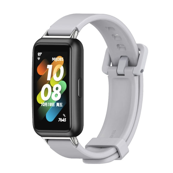 For Huawei Band 7 / 7 NFC MIJOBS Breathable Silicone Watch Band(Grey Silver) - Watch Bands by MIJOBS