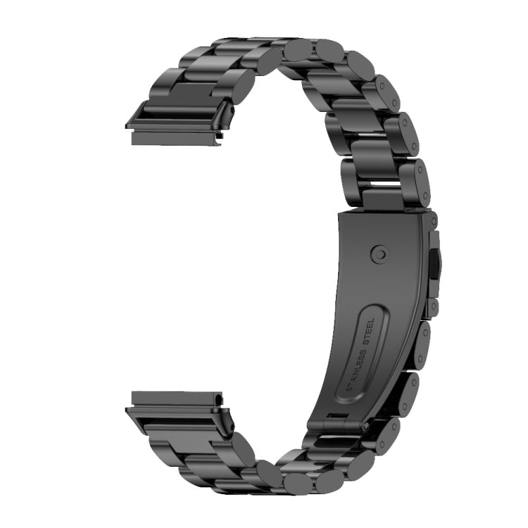For Huawei Band 7 / 7 NFC MIJOBS Three-Bead Metal Stainless Steel Watch Band(Black) - Watch Bands by MIJOBS