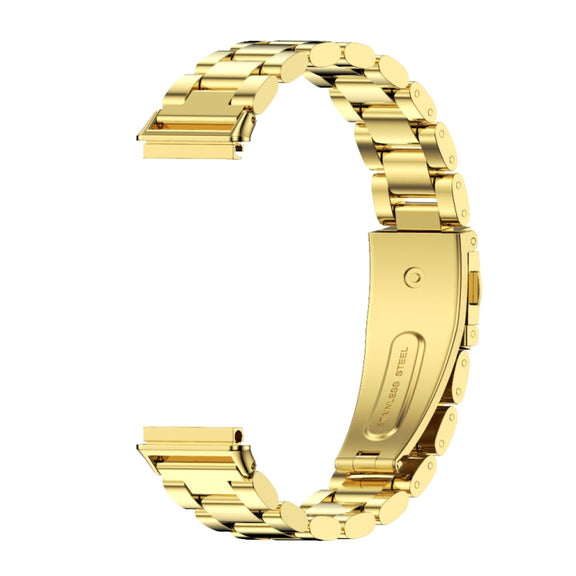 For Huawei Band 7 / 7 NFC MIJOBS Three-Bead Metal Stainless Steel Watch Band(Gold)