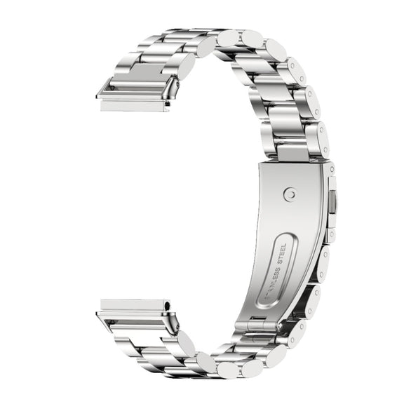 For Huawei Band 7 / 7 NFC MIJOBS Three-Bead Metal Stainless Steel Watch Band(Silver) - Watch Bands by MIJOBS