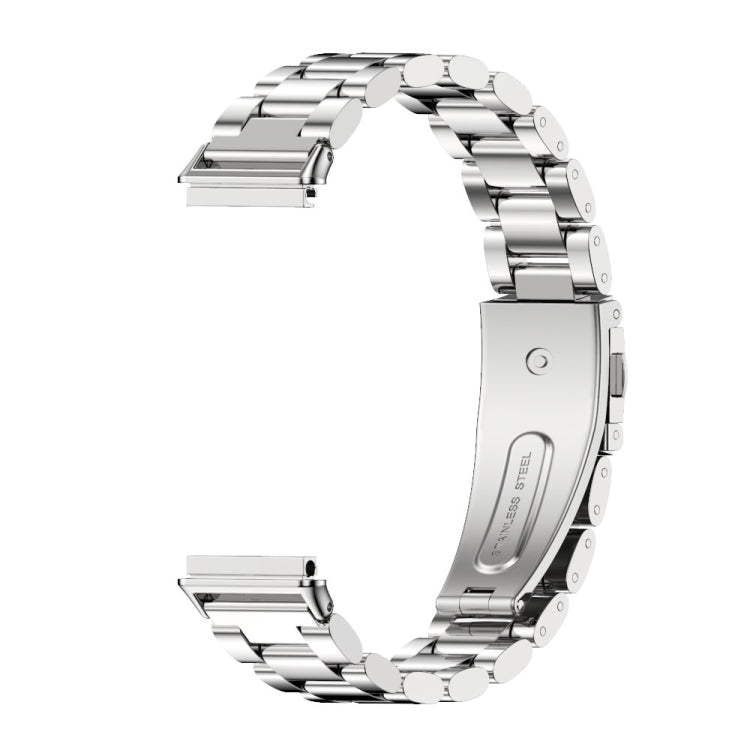 For Huawei Band 7 / 7 NFC MIJOBS Three-Bead Metal Stainless Steel Watch Band(Silver) - Watch Bands by MIJOBS