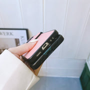 For Samsung Galaxy Z Flip4 5G Two-color Litchi Texture PU Phone Case(Pink)