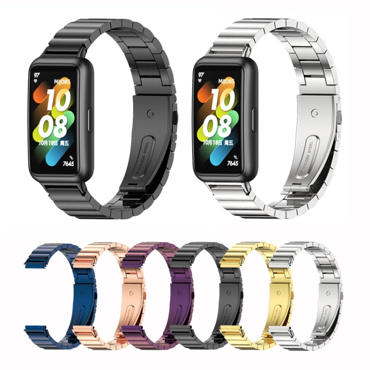 For Huawei Band 7 / 7 NFC Mijobs Bamboo Stainless Steel Metal Watch Band(Silver)