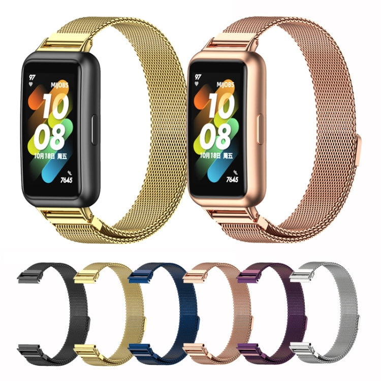 For Huawei Band 7 / 7 NFC MIJOBS Milan Magnetic Stainless Steel Watch Band(Black)