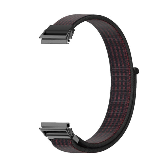 For Huawei Band 7 / 7 NFC Mijobs Breathable Nylon Watch Band(Black Red) - Watch Bands by MIJOBS