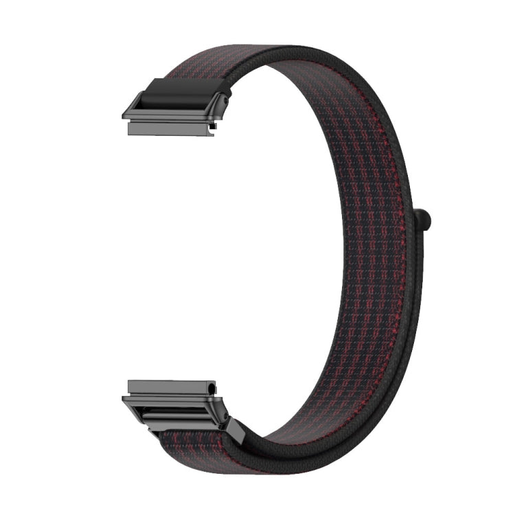 For Huawei Band 7 / 7 NFC Mijobs Breathable Nylon Watch Band(Black Red) - Watch Bands by MIJOBS