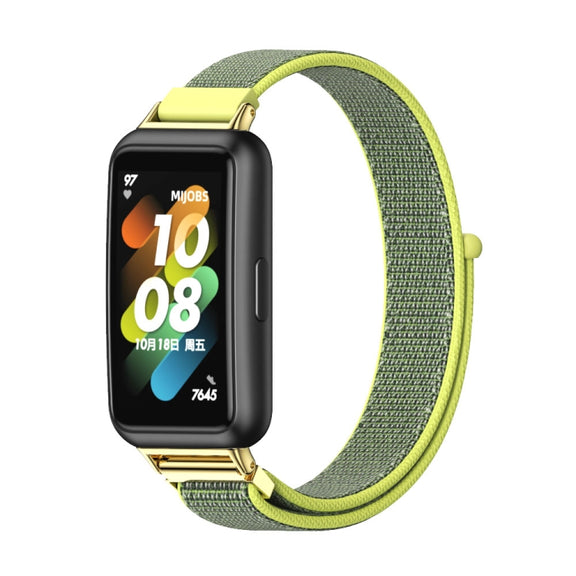 For Huawei Band 7 / 7 NFC Mijobs Breathable Nylon Watch Band(Bright Gold) - Watch Bands by MIJOBS