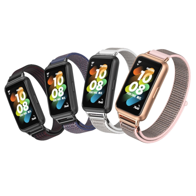 For Huawei Band 7 / 7 NFC Mijobs Breathable Nylon Watch Band(Bright Gold) - Watch Bands by MIJOBS