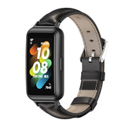 For Huawei Band 7 / 7 NFC MIJOBS Cowhide Leather Watch Band(Black)