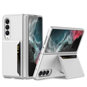 For Samsung Galaxy Z Fold4 GKK Ultra-thin Leather Phone Case with Card Slots(Silver)