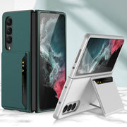 For Samsung Galaxy Z Fold4 GKK Ultra-thin Leather Phone Case with Card Slots(Silver)