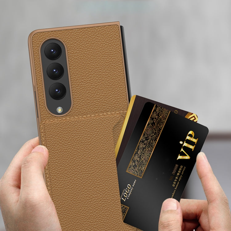 For Samsung Galaxy Z Fold4 GKK Ultra-thin Leather Phone Case with Card Slots(Silver)