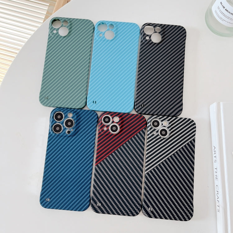 For iPhone 13 Carbon Fiber Texture PC Phone Case(Black)