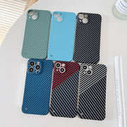 For iPhone 13 Carbon Fiber Texture PC Phone Case(Black)