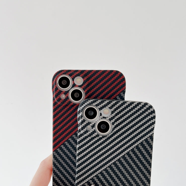 For iPhone 13 Carbon Fiber Texture PC Phone Case(Black)