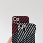 For iPhone 13 Carbon Fiber Texture PC Phone Case(Black)