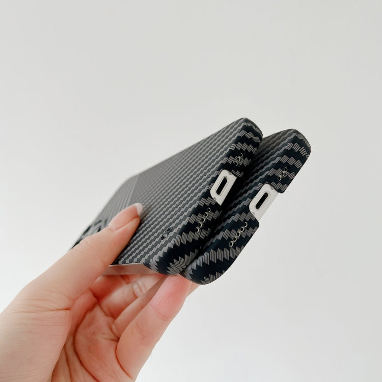 For iPhone 13 Carbon Fiber Texture PC Phone Case(Black)