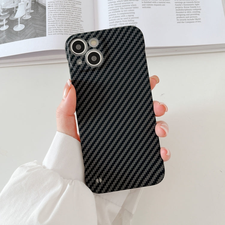 For iPhone 13 Carbon Fiber Texture PC Phone Case(Black)