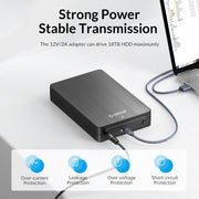 ORICO HM35C3 3.5 inch USB3.1 Gen1 Type-C Hard Drive Enclosure, Plug:EU Plug(Black)