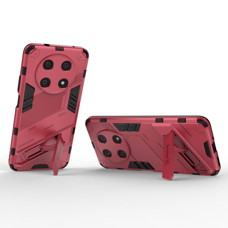 For Huawei Nova Y90/Enjoy 50 Pro Punk Armor 2 in 1 PC + TPU Shockproof Phone Case with Invisible Holder(Light Red)