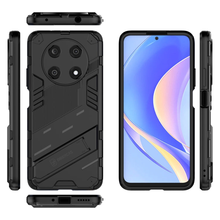 For Huawei Nova Y90/Enjoy 50 Pro Punk Armor 2 in 1 PC + TPU Shockproof Phone Case with Invisible Holder(Black)