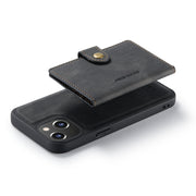 For iPhone 14 JEEHOOD Retro Magnetic Detachable Leather Phone Case (Black)
