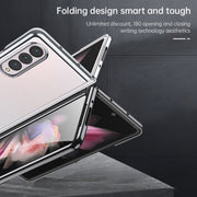 For Samsung Galaxy Z Fold4 SULADA Shockproof Plating PC Transparent Protective Case(Blue)