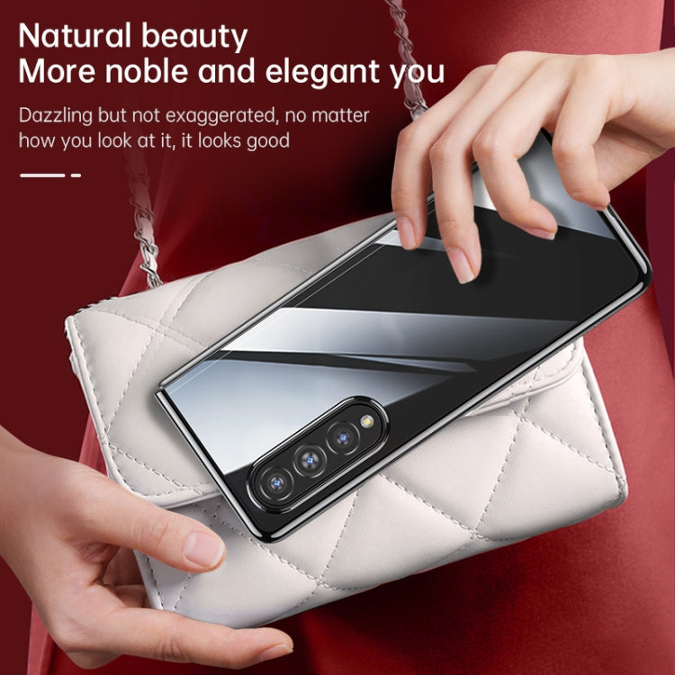 For Samsung Galaxy Z Fold4 SULADA Shockproof Plating PC Transparent Protective Case(Black)