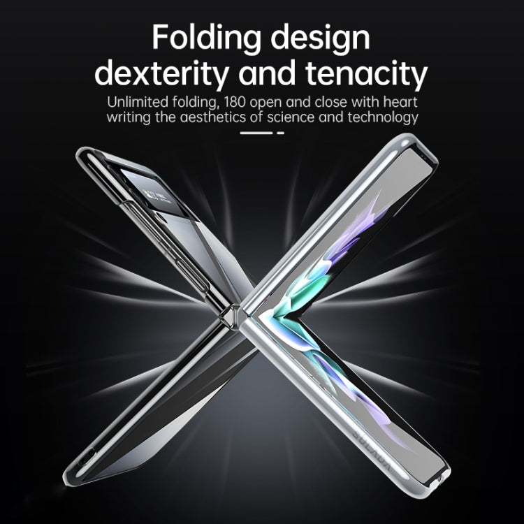 For Samsung Galaxy Z Flip4 SULADA Shockproof Plating PC Transparent Protective Case(Black)