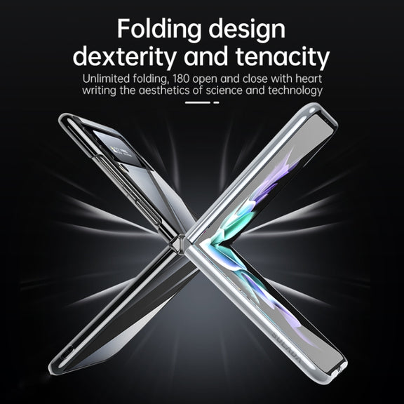 For Samsung Galaxy Z Flip4 SULADA Shockproof Plating PC Transparent Protective Case(Blue)