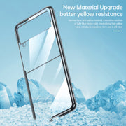 For Samsung Galaxy Z Flip4 SULADA Shockproof Plating PC Transparent Protective Case(Blue)