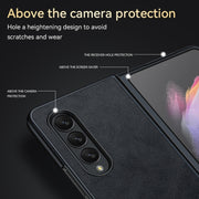 For Samsung Galaxy Z Fold4 SULADA Shockproof TPU + Handmade Leather Protective Case(Brown)