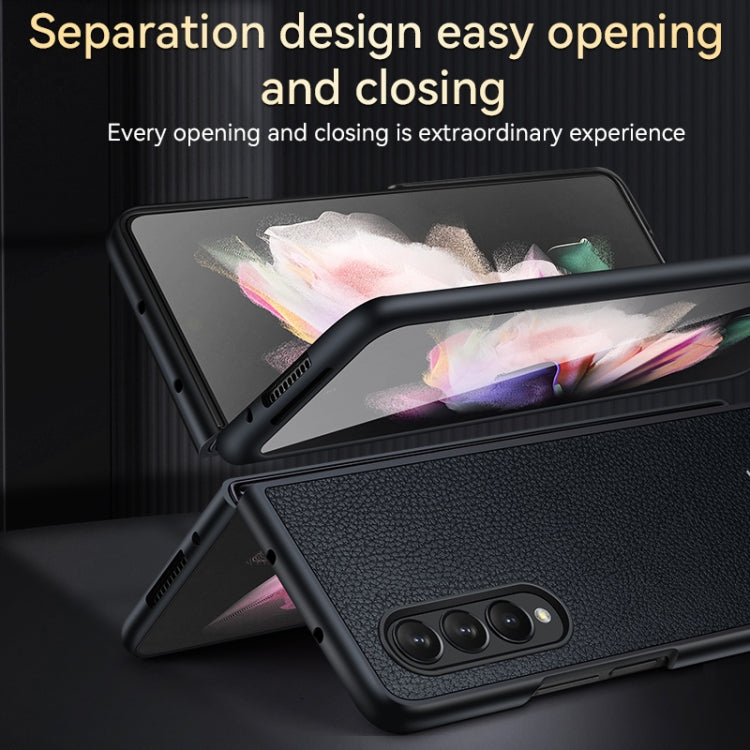 For Samsung Galaxy Z Fold4 SULADA Shockproof TPU + Handmade Leather Phone Case(Brown)