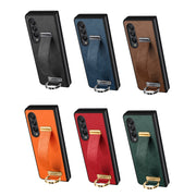 For Samsung Galaxy Z Fold4 SULADA Cool Series PC + Leather Texture Skin Feel Shockproof Phone Case(Brown)