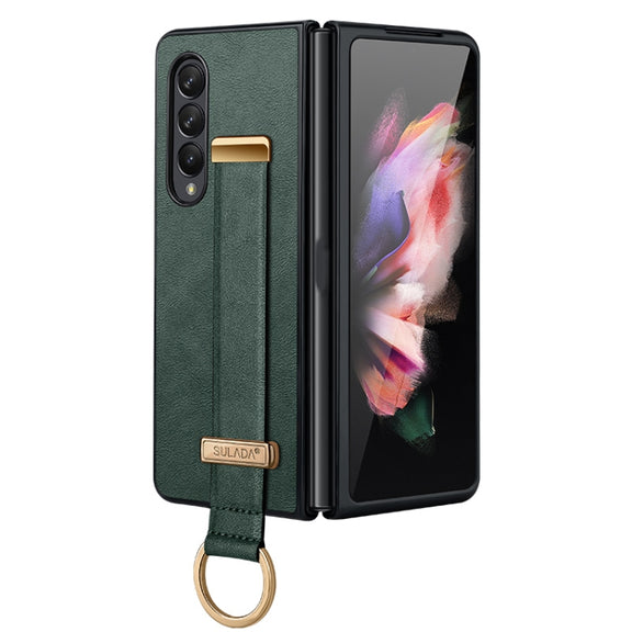 For Samsung Galaxy Z Fold4 SULADA Cool Series PC + Leather Texture Skin Feel Shockproof Phone Case(Green)