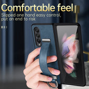 For Samsung Galaxy Z Fold4 SULADA Cool Series PC + Leather Texture Skin Feel Shockproof Phone Case(Blue)