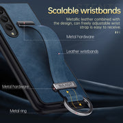 For Samsung Galaxy Z Fold4 SULADA Cool Series PC + Leather Texture Skin Feel Shockproof Phone Case(Black)
