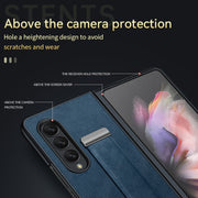 For Samsung Galaxy Z Fold4 SULADA Cool Series PC + Leather Texture Skin Feel Shockproof Phone Case(Brown)